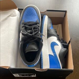 Nike Blue and Black High-Top Sneakers with Leather Upper